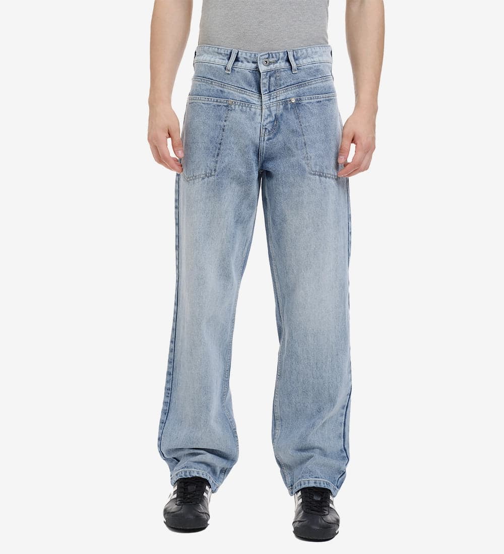 Vintage-Style Straight Fit Jeans