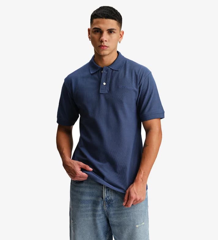 Relaxed Fit Blue Polo T-Shirt